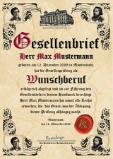Nostalgischer Gesellenbrief