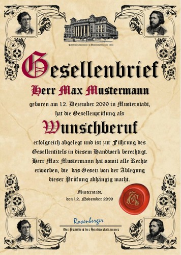 Nostalgischer gesellenbrief - nostalgischer,