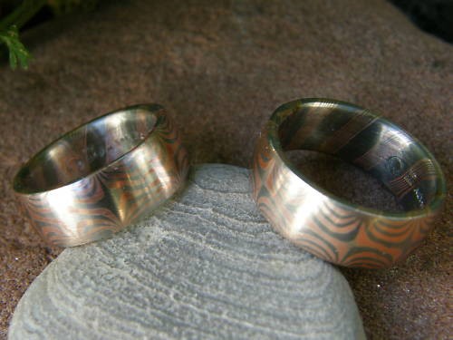 Trauringe mokume gane rotgold - mokume,