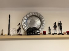 afrikanische Holzmaske als Wanddeko in 3D - Maske handgeschnitzt und -bemalt