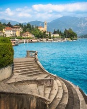 Wandbild: Tremezzo und Tremezzina im Bezirk des Como -Sees. Italienisches [...]