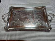 Großes Tablett, versilbert, englisch