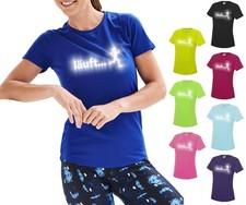 Laufshirt Damen LÄUFT Running Fun T-Shirt reflektierend Sprüche Joggen