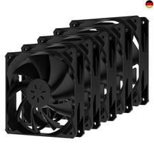 upHere 3-PIN 120mm Gehäuselüfter PC extrem Leise 5 Pack Schwarz,NK12BK3-5