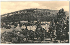 Ansichtskarte Martinroda - Ortsansicht mit Veronikaberg - 1964 - schwarz/weiß