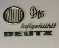 Satz messing Emblemen für Deutz D15 F1L712 Traktor Haubenrosette + Schriftzug 