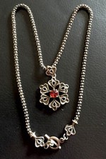 Alter 925er Silber Anhänger mit 925er Silber Kette - Trachtenschmuck - Kollier