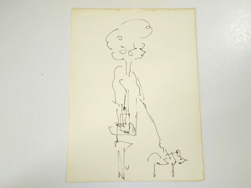 Grafik dame mit hund - „dame,