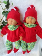 Puppenkleidung Jackenkombi rot für 32/33 cm o. 36 cm little Re born Baby Puppen