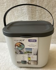 Rotho ALBULA Recycling Müllsystem Bioi Abfall Behälter 6 Liter WEIß GRAU