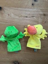 Handpuppe Frosch Ole Ente Lotte die lieben sieben Spiegelburg Kuscheltiere gelb