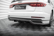 Mittlerer Cup Diffusor Heck Ansatz DTM Look passend für Audi A8 S-Line D5 schwar