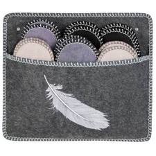 ONVAYA® ABS Gästepantoffel | Feder grau | 6er Set | Antirutsch | Hausschuhe