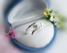 Ring Silber 925 Kristall rund