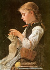 Strickendes mädchen albert - strickendes,