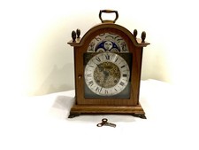 Vintage Kaminuhr Franz Hermle 130-020 Mantle Clock Moon Phase Sammlerstück Top!