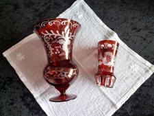 2 Glas Vasen Böhmen Egermann