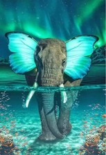 5D DIY Diamond Painting Bild Elefant im Wasser  40 x 30  cm Bilder Komplett