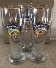 3 Weizengläser Gold Umrandung