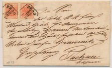 ÖSTERREICH 1853 2*3kr, Brief