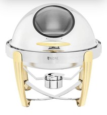 6 Liter x stilvoller Speisenwärmer, Edelstahl Chafing Dish Gastronomie Buffet.