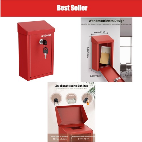 Uniclife briefkasten rot aus - briefkasten,