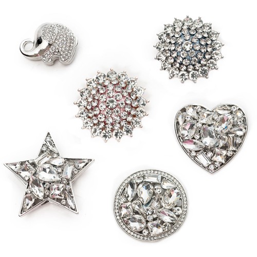 Strass magnetbrosche stern - strass,