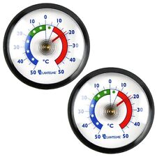 2 Stück Thermometer für Gefrierschrank und Kühlschrank Set selbstklebend Analog