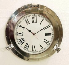 Schiff Bullaugenuhr 20" Maritim Wanduhr Bullauge Wohndeko Aluminium Bullauge