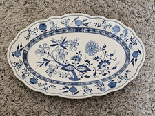 HUTSCHENREUTHER Platte oval - 38,5 cm  - Zwiebelmuster - top Zustand !