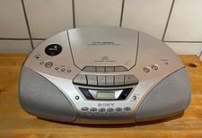Sony CFD-S250L CD Radio Kassetten Recorder mit Fernbedienung in Silber Top