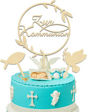 Cake Topper Kommunion, Holz