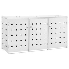 Mülltonnenbox 3 Tonnen 240 L Edelstahl 207 x 77,5 x 115 cm Mülltonnenverkleidung