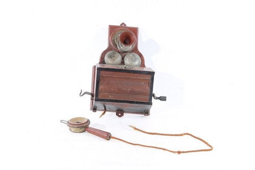 Altes holz telefon wandapparat - altes,