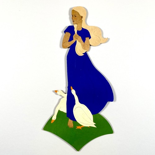 1930er holz wandfigur mädchen - 1930er, holz-wandfigur/mädchen