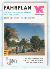 Buskursbuch - Fahrplan Kraftomnibusverkehr Bz. Erfurt 1990/91 + Übersichtskarte