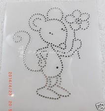 Hotfix Bügelbild  Strass süßes Mäuschen Maus mit  Blümchen 140208 Karostonebox
