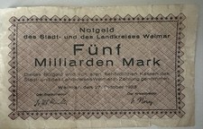 Notgeld Weimar  5 Milliarden