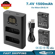 2x EN-EL14 Akkus+Dual