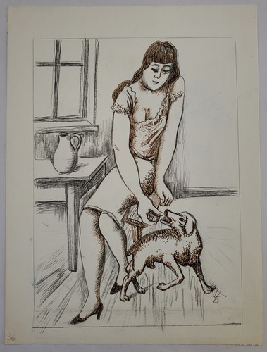 Zeichnung tinte sepia portrait - zeichnung,