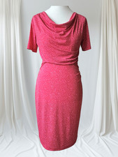 JULIE C. Kleid Kurzarm Gr. 38 Rot Mikrofaser-Jersey Wasserfall-Ausschnitt