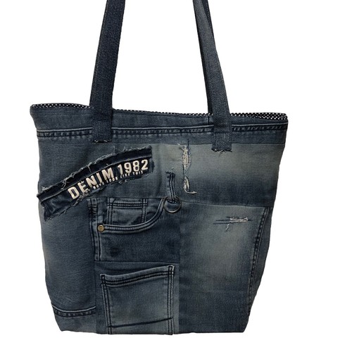 Jeanstasche patchwork mit - jeanstasche,
