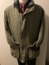 Barbour Tweed Sporting Jacket Tweed Lederdetails Gr.: XL