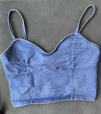 Denim Crop-Bustier, Größe