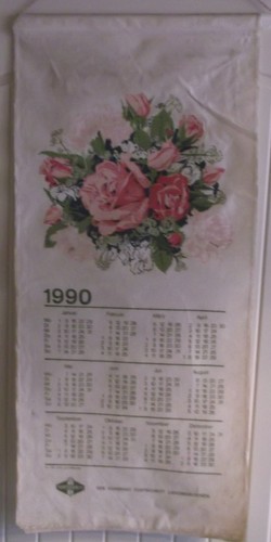 Stoff wandkalender 1990 veb - stoff-wandkalender,