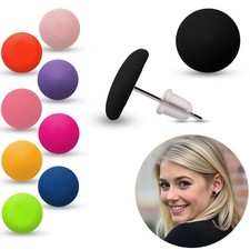 Bunte Stoff Ohrstecker 12mm