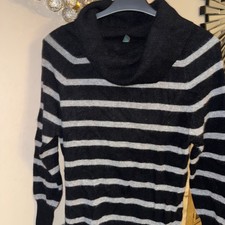 Gs Damen Pullover Gr,M 70./. Lammwolle 20./. Angora Neu Grau Schwarz