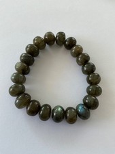 Rarität Labradorit Zugarmband flexibel Edelstein pur labradorisierende Rondelle