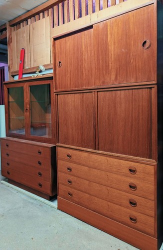 Dänische teak wohnwand mit - teak-wohnwand,