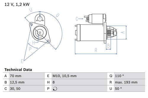 Bosch anlasser starter - anlasser, 0